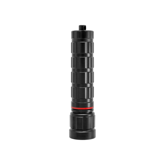Pandora Lab K1 Rescue aluminium dive torch, straight-on view