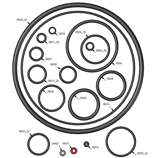 Scuba Force SF2 Backmount O-ring kit — SETIRD