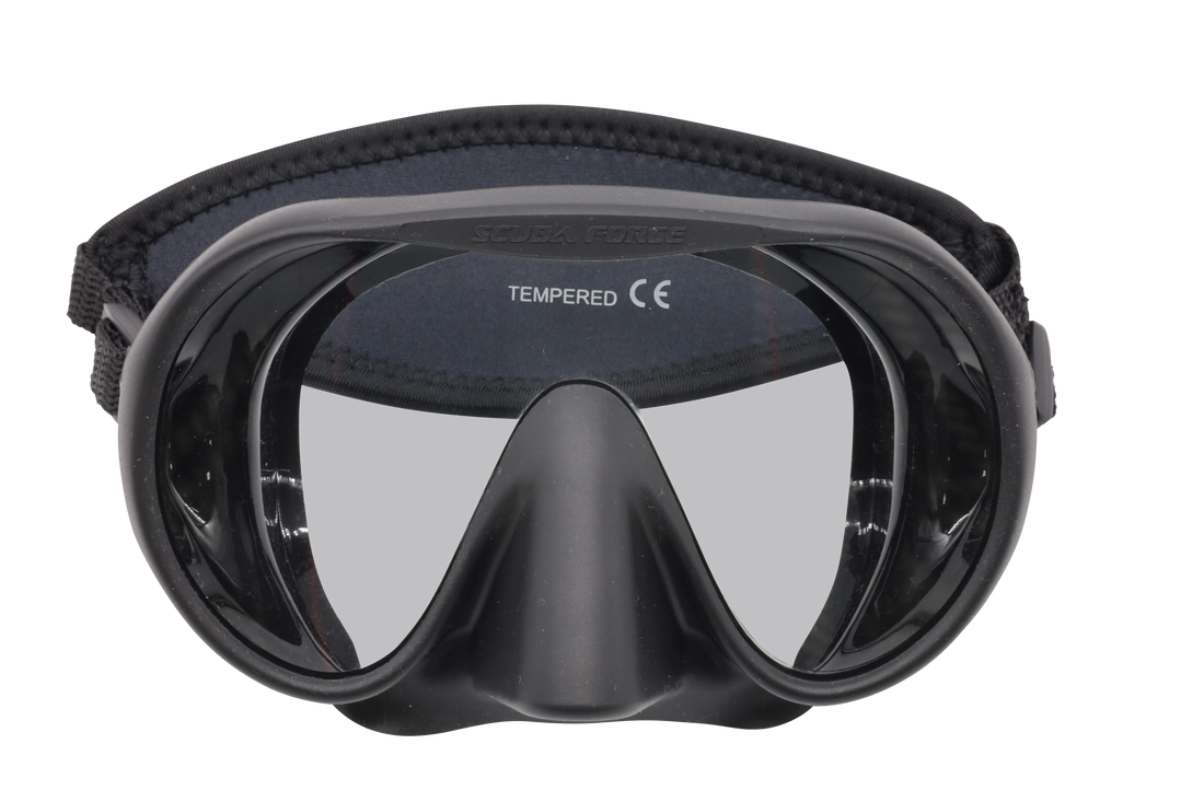 Scuba Force Dynamic ONE mask — a well-fitting mask is Dain’s recommended first diving equipment purchase