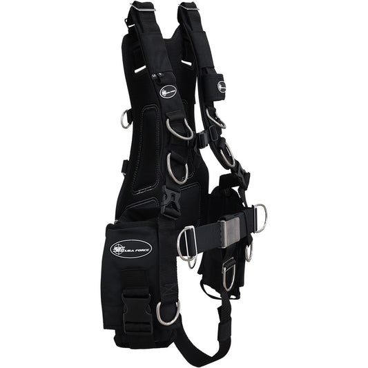 Scuba Force FZ24 Harness in black, side view