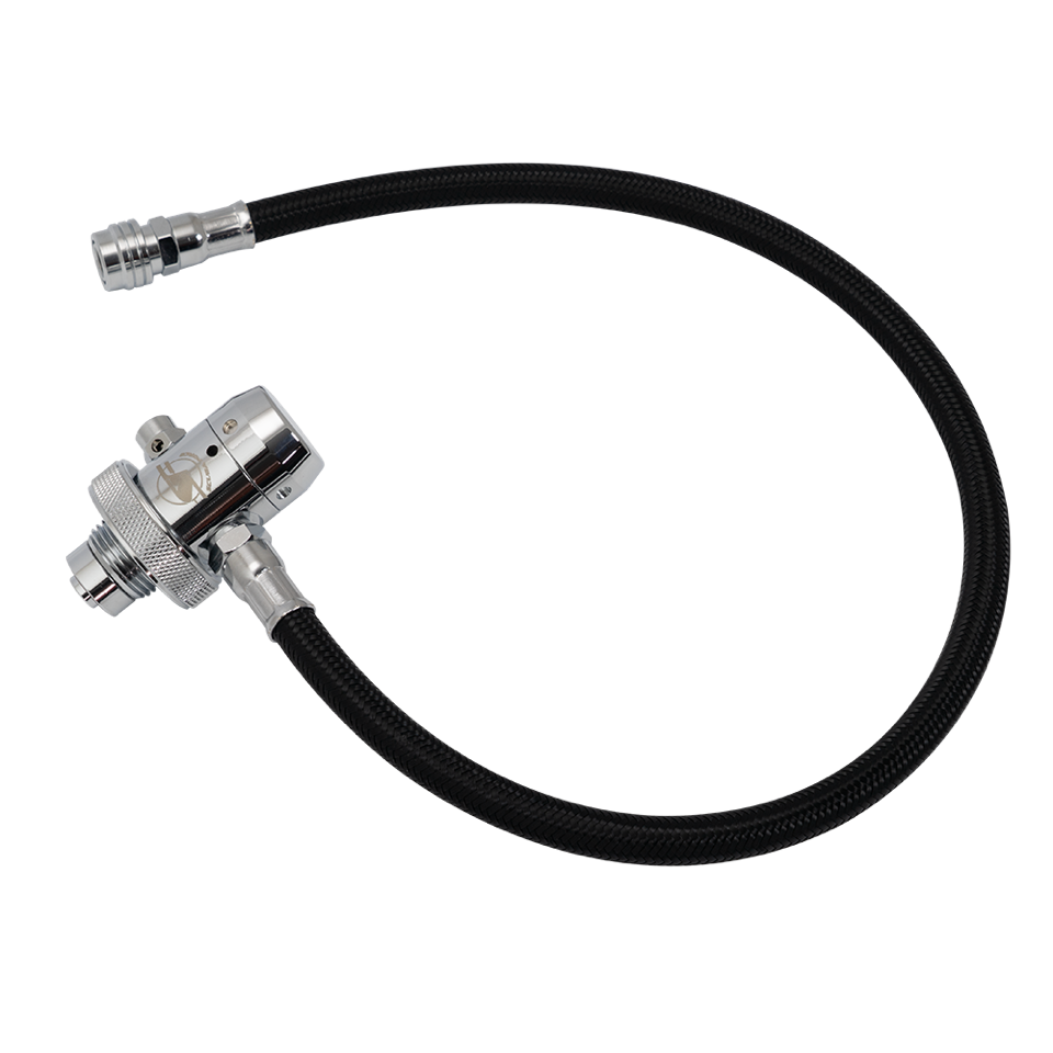 Scuba Force argon first stage with braided drysuit inflator hose