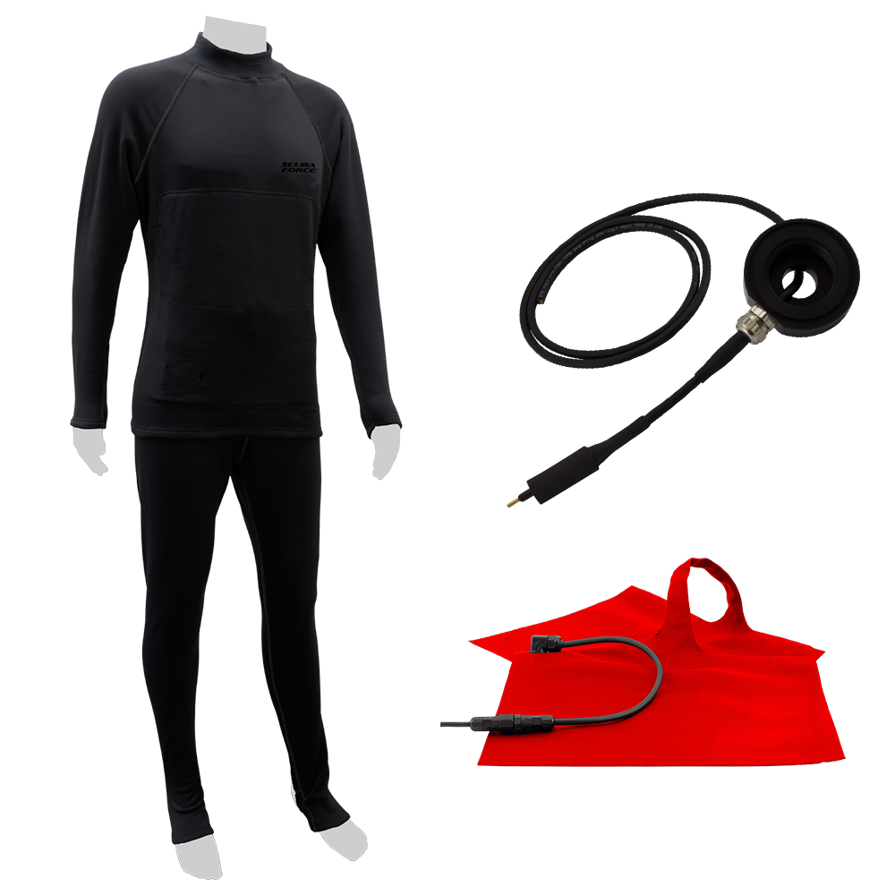 Scuba Force X-Heat Complete Set with Apeks-compatible feed-through
