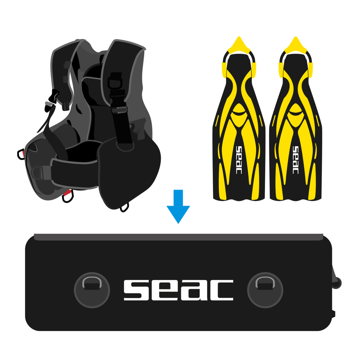SEAC Equipage Dry 70L equipment bag detail