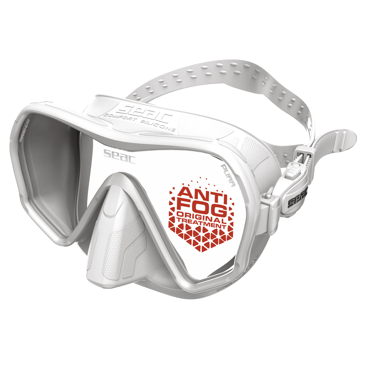 SEAC Pura Anti-fog diving mask in white
